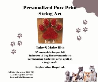 Personalized Paw Print String Art