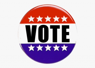 Red White and Blue Vote Button 