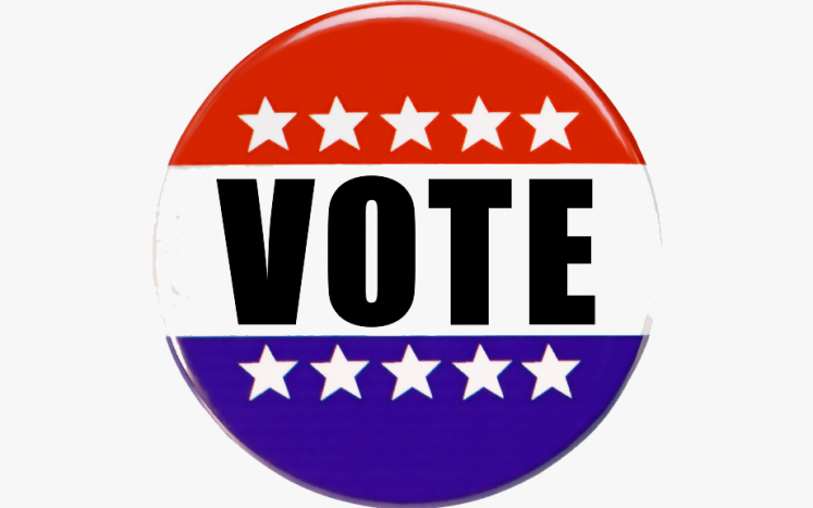 Red White and Blue Vote Button 