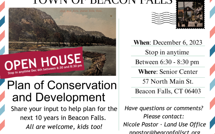Come out and share your input to help plan for the next 10 years in Beacon Falls!
