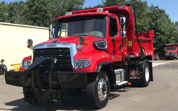 Photo of new red 2020 Freightliner Public Works Truck