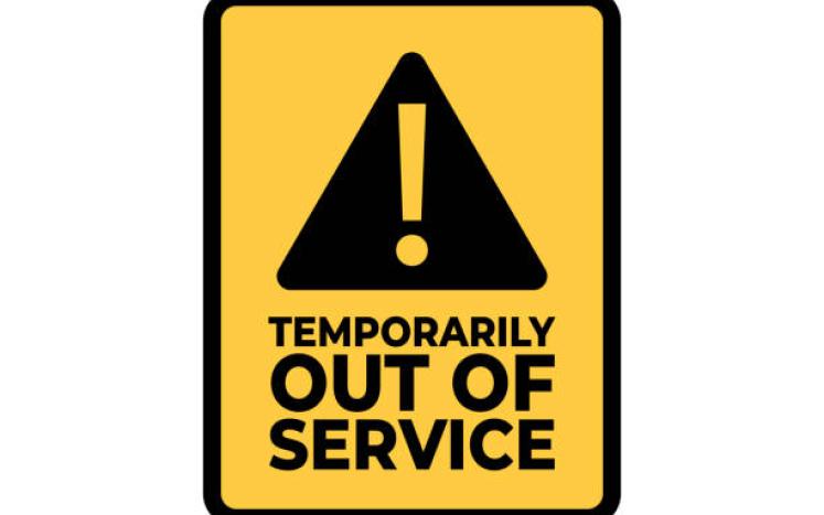 temporarily out of service sign image